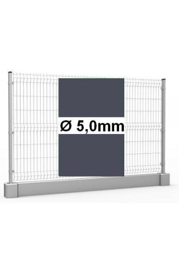 Zestaw ogrodzenie panelowe ocynk + RAL 7016 H =1230mm + podmurówka 25cm - Ø5mm oczko 50x200mm ( 1mb )