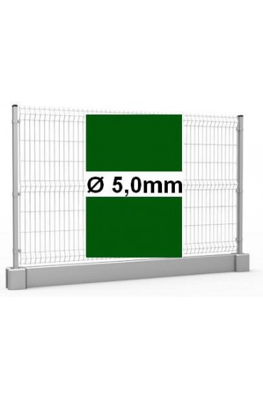 Zestaw ogrodzenie panelowe ocynk + RAL 6005 H =1530mm + podmurówka 25cm - Ø5mm oczko 50x200mm ( 1mb )