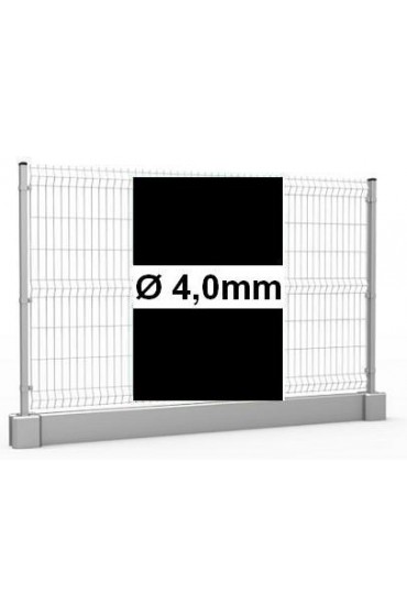 Zestaw ogrodzenie panelowe ocynk + RAL 9005 H =1530mm + podmurówka 25cm - Ø4mm oczko 50x200mm ( 1mb )