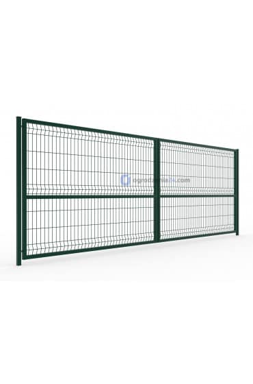 Brama dwuskrzydłowa 3D EKO 400x143cm OCYNK + RAL 6005 ZIELONY