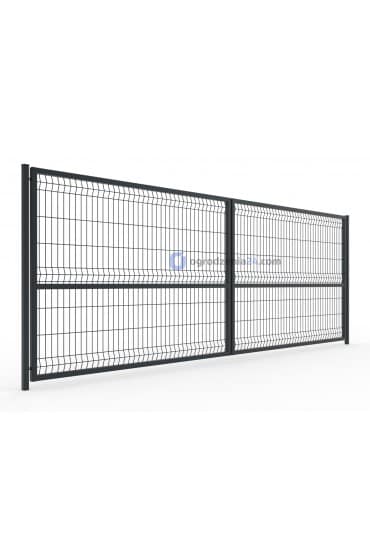 Brama dwuskrzydłowa 3D EKO 400x143cm OCYNK + RAL 7016 GRAFIT