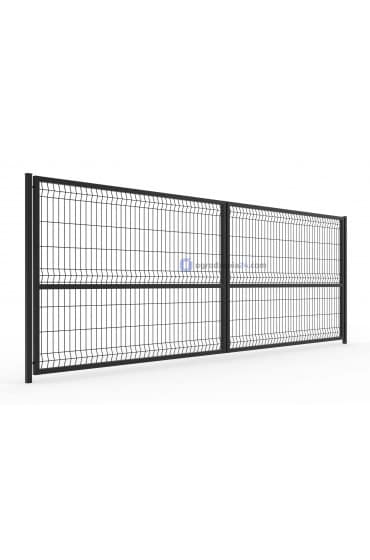 Brama dwuskrzydłowa 3D EKO 400x170cm OCYNK + RAL 9005 CZARNA